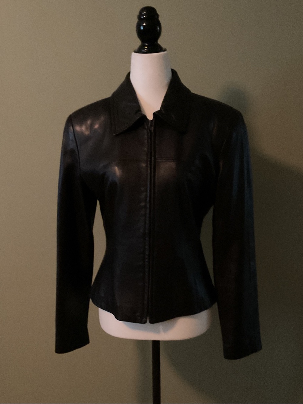 Danier Genuine Leather Black Zip Jacket Women’s XS